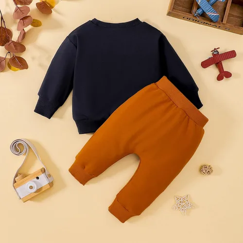Vista 2 de Conjunto de 2 piezas de 2 piezas con estampado de letras para bebés y niños