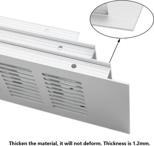 Vista 5 de 2 PCS Rejilla de Ventilación, TTZEZE Rejilla de Ventilación de Aleación de Aluminio Resistente Rectangular de Metal con Listones Cubierta