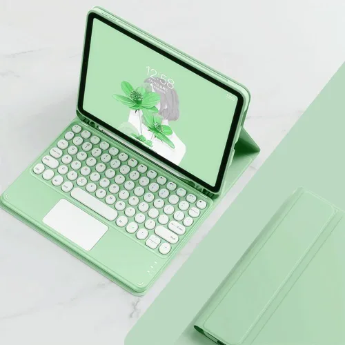 Vista 17 de Funda con teclado para iPad Air2 - Touchpad, magnético, Bluetooth desmontable, funda inteligente delgada para iPad 5ª/6ª generación de 9.7 pulgadas