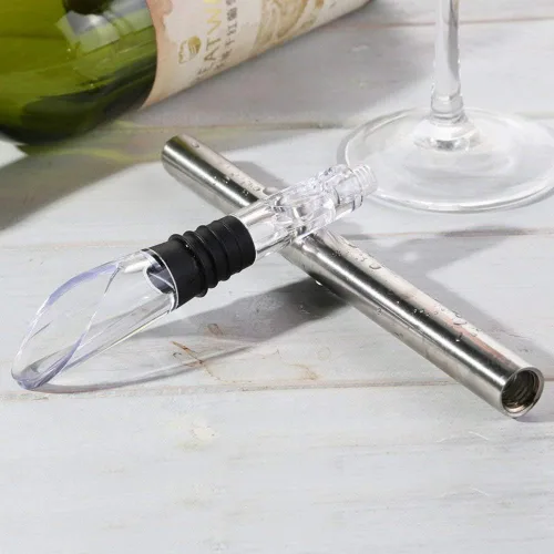 Vista 7 de YouYah - Enfriador de vino 3 en 1 de acero inoxidable para botellas de vino, barra enfriadora rápida de vino sin hielo con aireador y vertedor