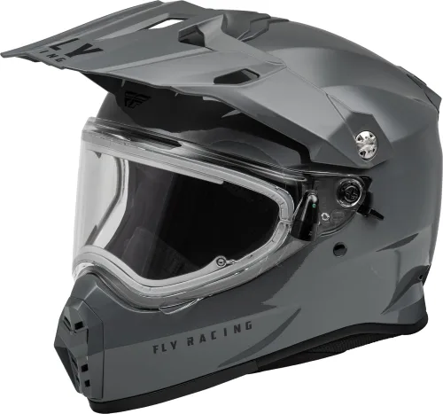 Vista 9 de Fly Racing Trekker Cold Weather MX ATV Off-Road Motorcycle Helmet Pizarra/Negro/Rojo (Dual Shield)