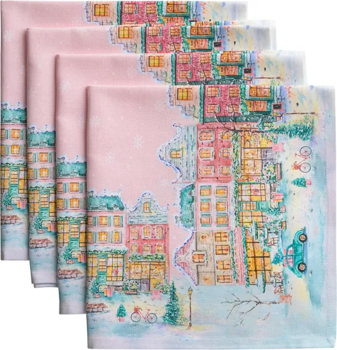 Vista 153 de Maison d' Hermine Juego de 4 servilletas de tela 100% algodón, suaves y duraderas, servilletas cuadradas reutilizables para uso diario, lavables