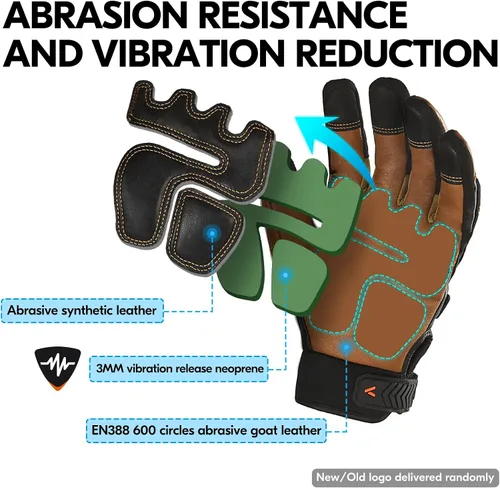 Vista 5 de Vgo... -4 ℉ o superior Guantes mecánicos resistentes al agua para invierno de alta destreza, antivibración, antiabrasión, pantalla táctil