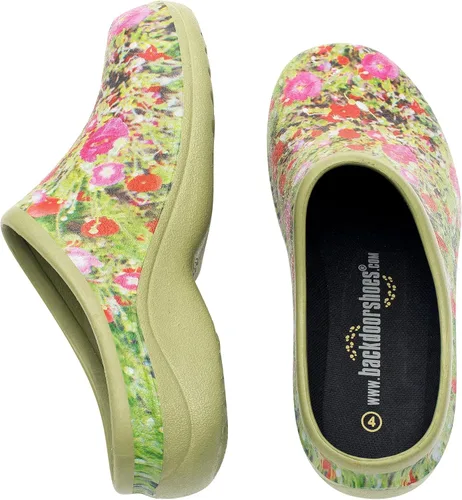 Vista 4 de Backdoorshoes Zuecos de jardín impermeables prémium para mujer con soporte para el arco