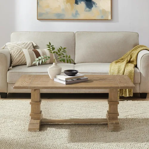 Vista 6 de Crosley Furniture Joanna - Mesa de centro moderna de granja, mesas decorativas, muebles de sala de estar, marrón rústico