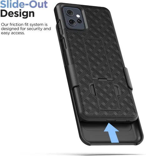 Vista 6 de Encased Funda de cinturón para Moto G Power 5G (modelo 2023) Funda delgada con clip para funda de teléfono (negro)