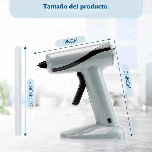 Vista 6 de Krightlink Pistola de pegamento caliente inalámbrica, kit de pistola de pegamento caliente recargable de precalentamiento rápido con 30 barras