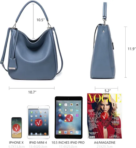Vista 6 de DAVIDJONES - Bolso tipo Hobo de piel sintética suave para mujer, bolso cruzado mediano, bolso de hombro con asa superior, Bolso Hobo clásico simple
