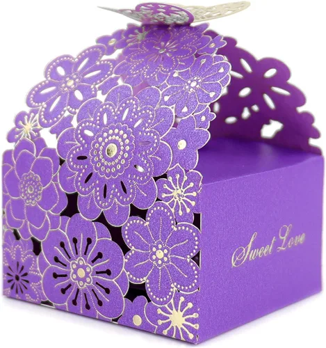 Vista 9 de Kslong Juego de 50 unidades por juego de cajas de regalo de galletas, recuerdos románticos de boda, bonita caja de chocolate para bodas, suministros