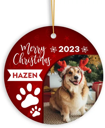 Vista 17 de Adorno personalizado de aniversario de boda, foto personalizada con nombre y fecha, adorno de aniversario de boda Navidad 2023, regalos de Navidad