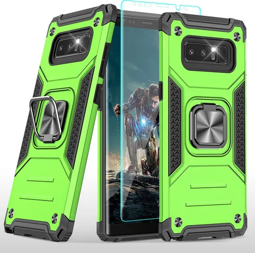 Vista 57 de YmhxcY Funda para Galaxy Note 8, funda para Galaxy Note 8 con protector de pantalla curvado 3D, fundas de grado armadura con soporte giratorio