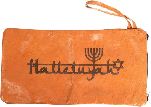 Vista 8 de HalleluYAH Bolso Shofar de terciopelo marrón con versículo de Salmos - Talla S Se adapta a Shofars de 14 a 28 pulgadas