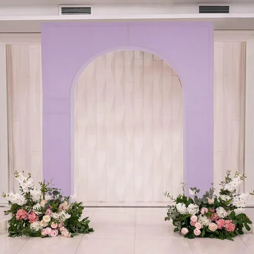 Vista 19 de Efavormart - Funda de arco de boda de elastano negro para soporte de arco de triunfo, cubierta elástica para telón de fondo con marco de globos, 7