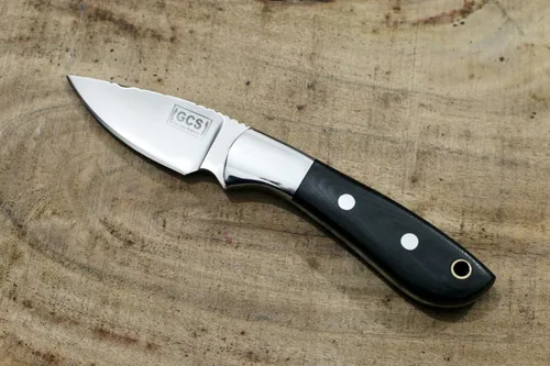 Vista 5 de GCS - Cuchillo táctico de acero hecho a mano D2, cuchillo de caza, cuchillo de campamento con funda de cuero, hoja de espiga completa diseñada