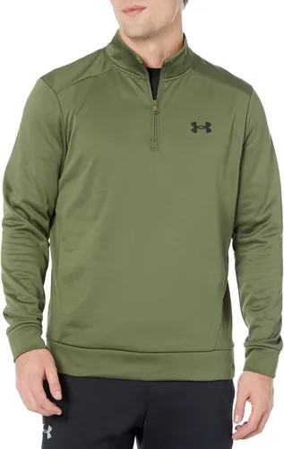 Vista 13 de Under Armour Sudadera con capucha para hombre Armourfleece con cremallera de 1/4 (001) Negro / Negro
