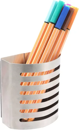 Vista 5 de Soporte magnético moderno para bolígrafos y lápices, organizador de almacenamiento de utensilios de escritura de metal para cocina, casillero, hogar