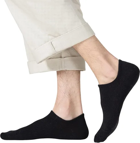 Vista 2 de JORMATT Calcetines de algodón de corte bajo para hombre, con agarre antideslizante, 6 pares, 8 pares
