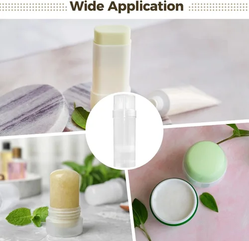 Vista 5 de OMISTAR 30 tubos desodorantes vacíos, tubos de plástico semitransparentes recargables de 2 onzas, botellas de llenado de 2.0 fl oz para protector