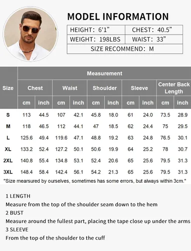 Vista 6 de COOFANDY Camisetas casuales Henley de manga larga para hombre, camisetas hippie de playa, camisetas de yoga y verano