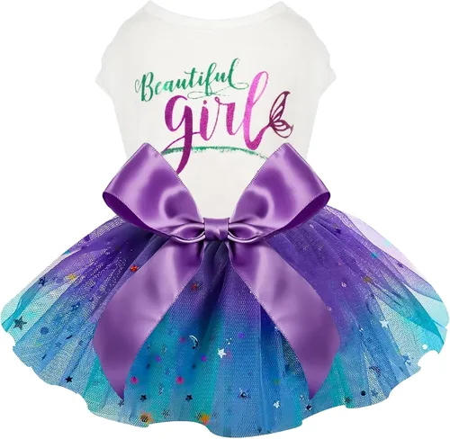 Vista 12 de Yikeyo Vestido de perro para primavera y verano, ropa de perro para perros pequeños, falda para perros pequeños, vestidos de cachorro, vestido