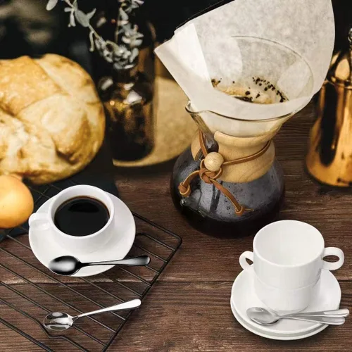 Vista 4 de Wesdxc56 Demitasse - Cucharas de café expreso, mini cuchara de café, cucharas pequeñas de acero inoxidable de 4 pulgadas para postre, juego de 6