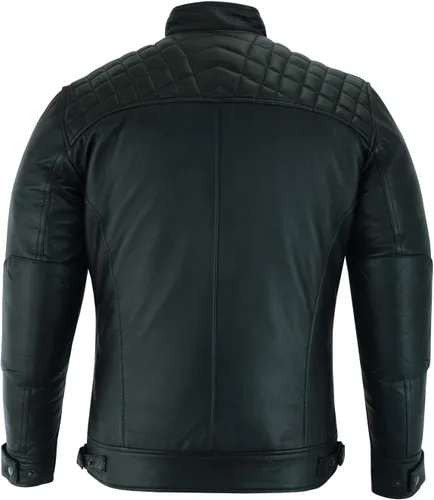 Vista 19 de Vance Leather ' Cafe Racer - Chaqueta de piel de cordero encerada para hombre, color marrón Austin