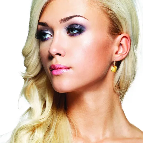 Vista 5 de Galaxy Gold GG Pendientes Leverback de Oro Amarillo de 14k con Citrino, Metal Gema, Citrino