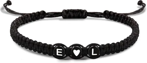 Vista 175 de Pulseras con iniciales para mujeres y hombres, regalos para novia, novio, pulseras de letras "I Love You", regalos para ella, él, mejor amigo