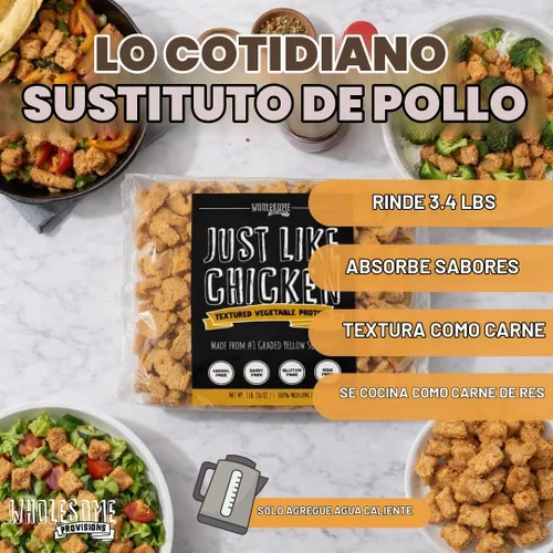 Vista 4 de Proteína vegetal texturizada, sustituto de carne vegana, 100% libre de hexano, fabricada con soja amarilla graduada #1, a base de plantas, fabricada