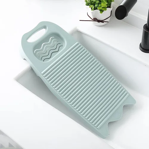 Vista 2 de Tabla de lavado de ropa de plástico, tabla de lavado de manos para el hogar con soporte para jabón, herramienta portátil para lavar las manos Azul