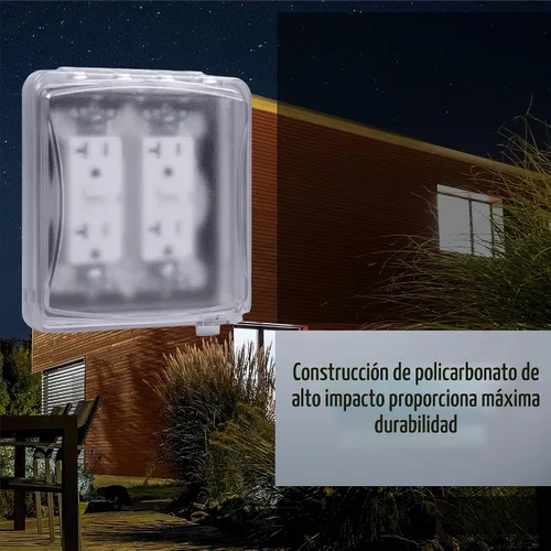 Vista 7 de TayMac MM1410C Configuraciones 55-en-1 de 2-Gang, Cubierta Plana de Plástico Vertical Resistente a la Intemperie, Transparente