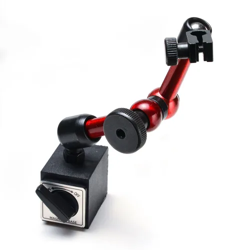 Vista 9 de AGPtek® Soporte de base magnética ajustable rojo de 3 articulaciones para indicador de esfera digital