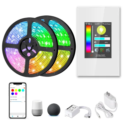 Vista 11 de LANBON Interruptor inteligente de alarma LCD L8, interruptor inteligente de seguridad para el hogar y control de luz, sistema de alarma
