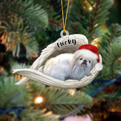 Vista 15 de Ángel durmiente de Afghan Hound para Navidad, adorno personalizado con el nombre del perro, adorno de Navidad personalizado para amantes de perros