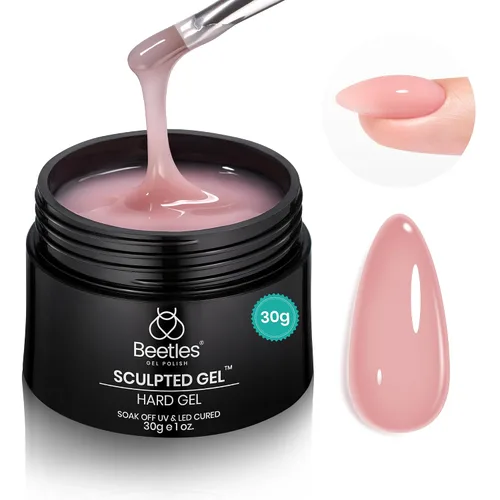 Vista 18 de Beetles Kit de Gel Duro para Uñas Clásico Neutro 3 Colores 9 en 1 Extensión de Uñas Esculpido de Alta Dureza para Profesionales de Salón Gel