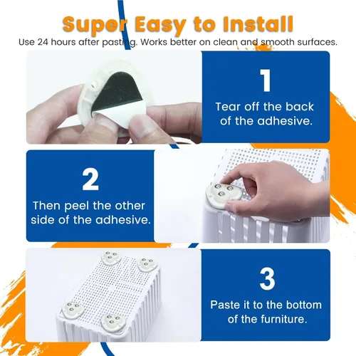 Vista 7 de Mini ruedas giratorias de 360 grados, rodillo giratorio autoadhesivo para pequeños electrodomésticos de cocina, caja de almacenamiento, bote