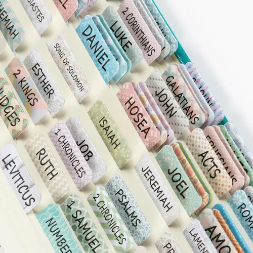 Vista 38 de Mr. Pen - Pestañas de la Biblia, 75 pestañas, tierra otoñal, letras doradas en relieve Laminated Bible Tabs for Women and Men, Bible Tabs for
