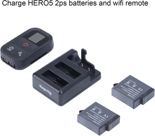 Vista 4 de Suptig Cargador de batería triple para GoPro Hero 8 Black Hero 7 Black Hero 5 GoPro Hero 6 Hero 2018 y para GoPro WiFi Remote o Suptig WiFi Remote
