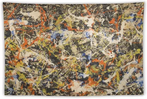 Vista 9 de Jackson Pollock, galería de arte en Buffallo, tapiz de arte abstracto, tapices, pintura de poliéster, regalo de sala de estar, impresiones