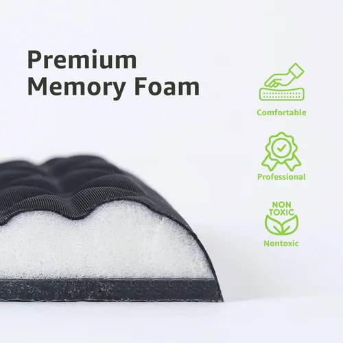 Vista 5 de LargeLeaf Almohadilla ergonómica para reposamuñecas y codos para escritorio con espuma viscoelástica y base antideslizante, alivia el dolor de codo