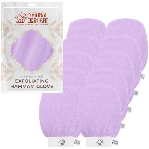 Vista 10 de Natural Elephant Guantes exfoliantes para hammam, guantes exfoliantes faciales y corporales, paquetes de 5 y 10