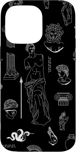 Vista 21 de Ancient Greece Statues Greek Aesthetic Black Case for iPhone 17
