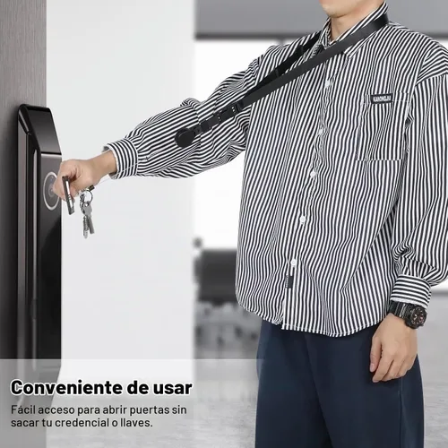 Vista 2 de DELSWIN Cordón Retractil Resistente - Paquete de 2 Cordones Separables para Llaves de Insignias de Identificación, Llavero Retractil con Carrete