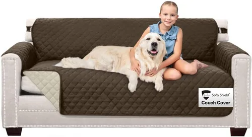 Vista 157 de Sofa Shield Funda de sofá con correa, reversible, resistente a las manchas y al desgarro, funda acolchada de microfibra, lavables, asiento de 62