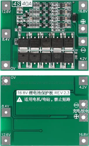 Vista 2 de 6 unids mejorado 4S 40A 16.8V 18650 batería de litio placa de protección PCB BMS cargador protección circuito equilibrio módulo de carga