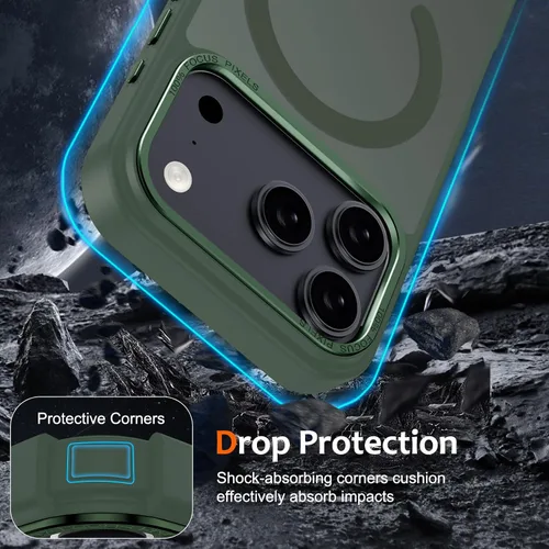 Vista 1315 de Anuck - Funda magnética para iPhone 11 compatible con MagSafe, carcasa trasera mate translúcida dura, borde de TPU, delgada, resistente a impactos
