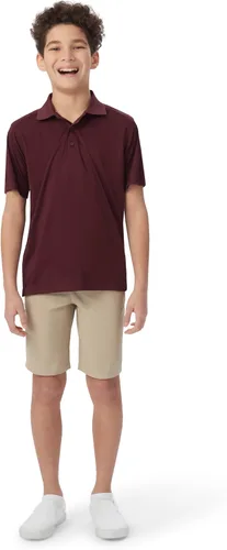 Vista 4 de French Toast Polo deportivo elástico de manga corta para niños que absorbe la humedad, uniformes escolares para niños y adolescentes, marino