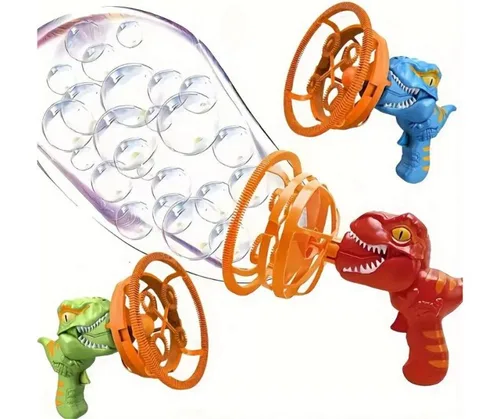 Vista 4 de Dinosaurio Rex Burbujas Automática Juguete Niños + Liquido.