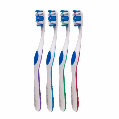 Vista 2 de Colgate Cepillo de dientes 360 con limpiador de lengua y mejillas, suave (paquete de 8)