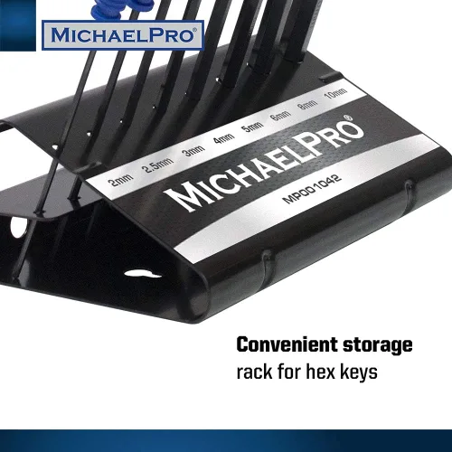 Vista 4 de MichaelPro MP001042 - Juego de llaves Allen de extremo de bola con mango en T de 8 piezas, juego de llaves hexagonales métricas